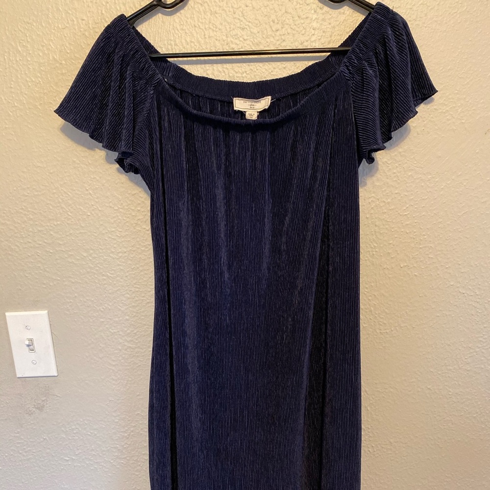 No Comment plus navy blue dress 1X